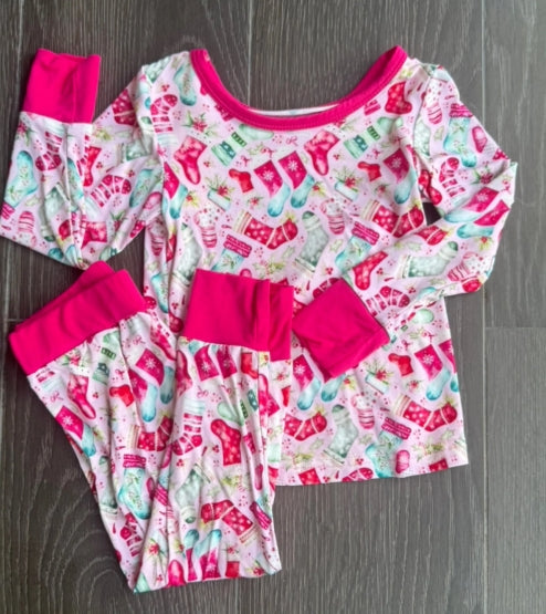 Pink Stocking Bamboo Set