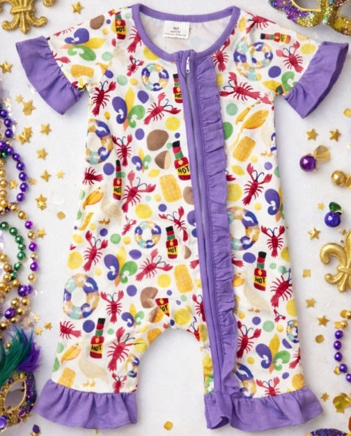 Girls Mardi Gras Romper