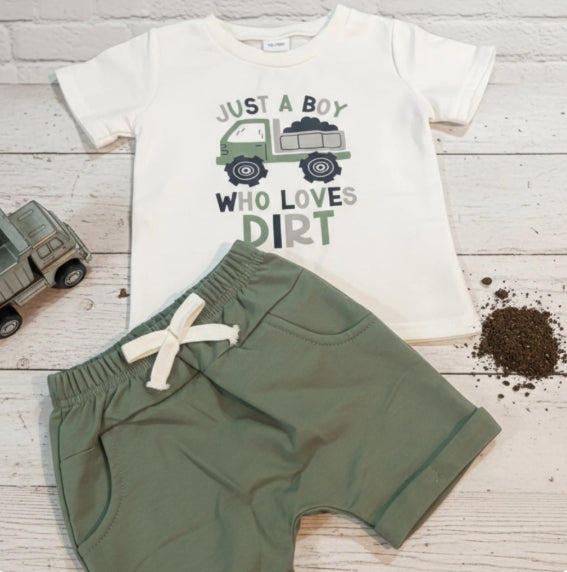 Dump Truck Shorts Set